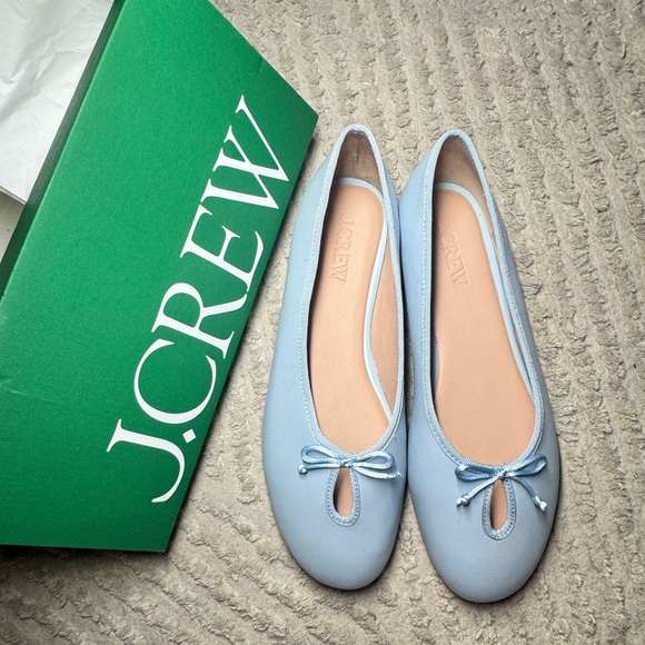 NWT J. Crew “City Blue” Ballet Flats with Andi Keyhole detail - Picture 3 of 12
